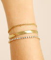 18K Gold PVD Stainless Steel Herringbone Chain Bracelet / BRJ9082