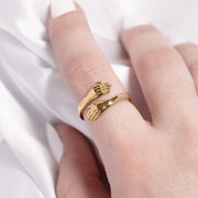 18K Gold PVD Stainless Steel Hug Ring / KSS0002