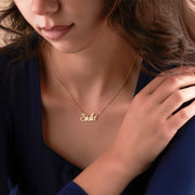 Custom Name Necklace, 14K Gold Plated Name Necklace