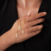 Gold initial Necklace With Tiny Heart Custom Letter Necklaces