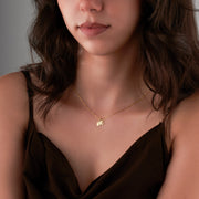 Gold initial Necklace with Butterfly Jewelry Personalized Handmade Necklace