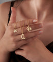 Gold initial Necklace with Butterfly Jewelry Personalized Handmade Necklace