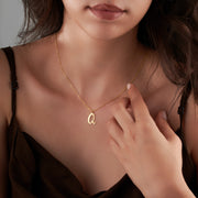 Gold initial Necklace with Butterfly Jewelry Personalized Handmade Necklace
