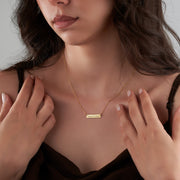 Silver Bar Necklace • Custom Gold Bar • Name Bar Friend Gift