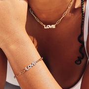 18K Gold PVD Stainless Steel CZ 