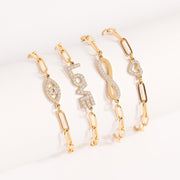 18K Gold PVD Stainless Steel CZ 